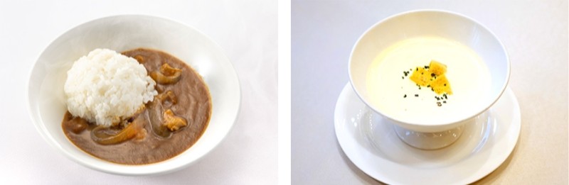 甘口キッズカレー、冷製じゃがいもスープ